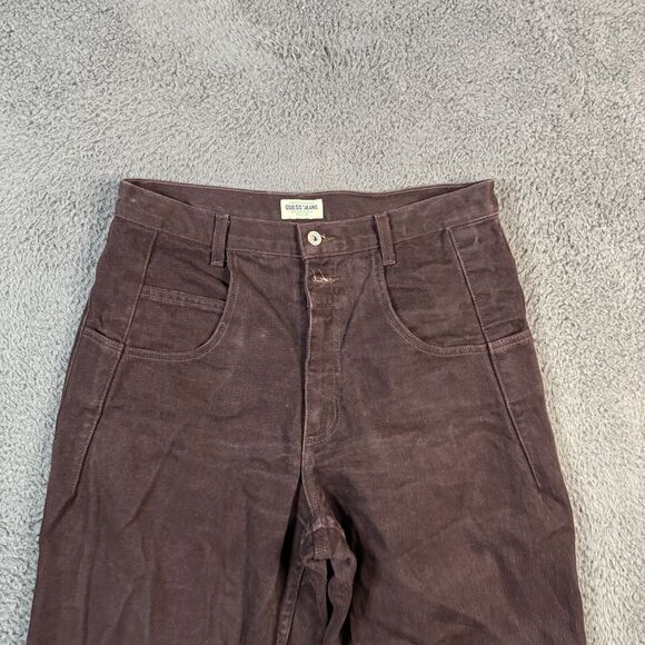 Vintage Guess Jeans Mens 32x34 Brown Relaxed Tapered Fit Y2K 90s Made in USA - Picture 2 of 14